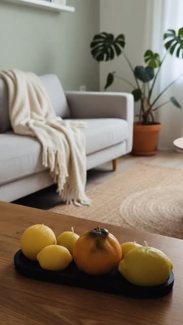 شمع دکوری طرح لیمو و نارنگی